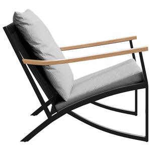 Gartenstühle mit Kissen, 2er Set, Schwarz