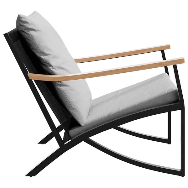 Gartenstühle mit Kissen, 2er Set, Schwarz