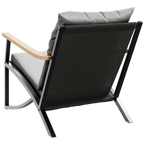 Gartenstühle mit Kissen, 2er Set, Schwarz