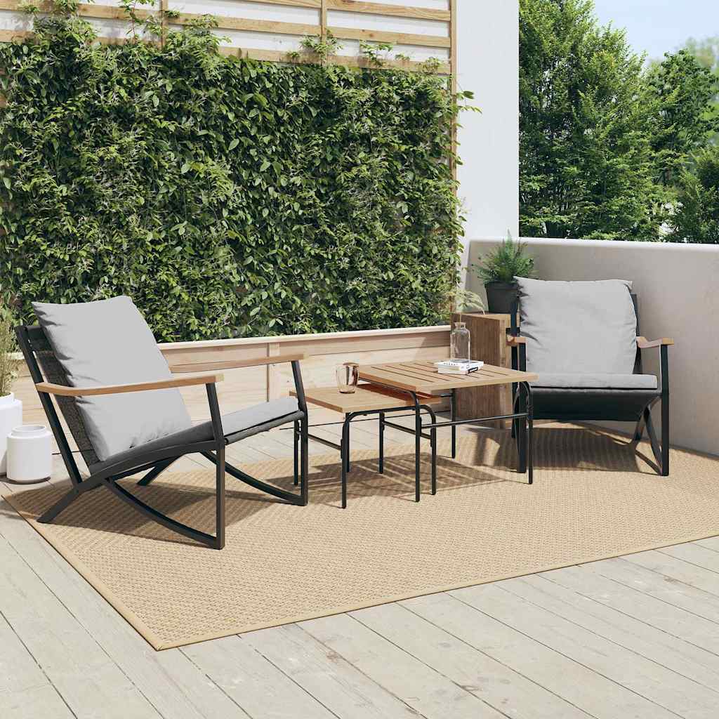 Gartenstühle mit Kissen, 2er Set, Schwarz