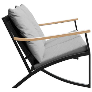 Gartenbank Schwarz mit Kissen, 120 cm