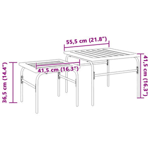 Satztische 2er Set Stahl Braun Schwarz