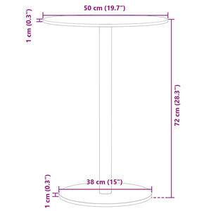 Schwarzer Gartentisch Rund Ø50 cm