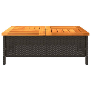 Schwarzer Gartentisch 70x70 cm Rattan Akazie