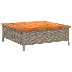 Grauer Gartentisch 70x70 cm Rattan Akazie