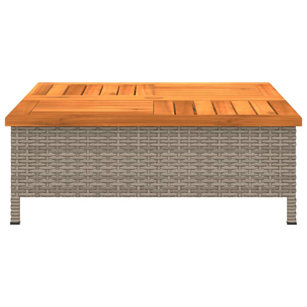 Grauer Gartentisch 70x70 cm Rattan Akazie