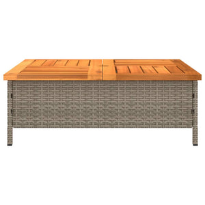 Grauer Gartentisch 70x70 cm Rattan Akazie