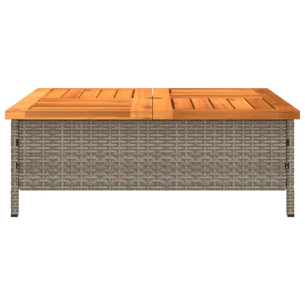 Grauer Gartentisch 70x70 cm Rattan Akazie