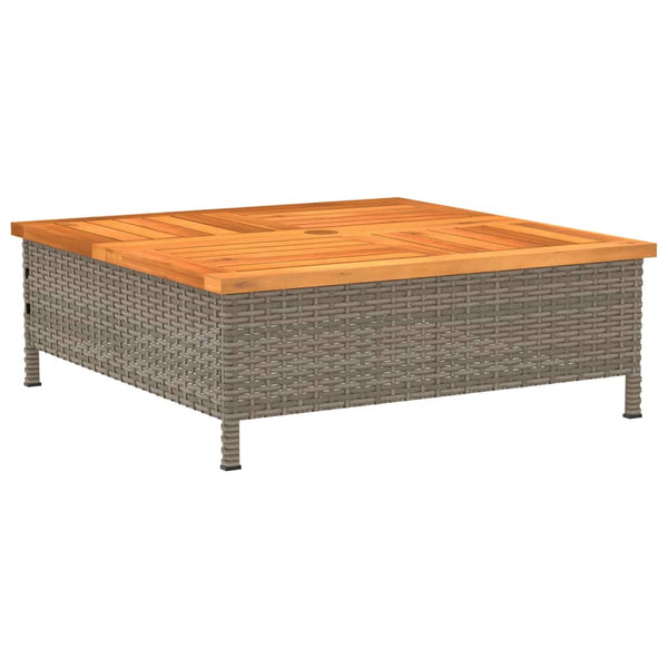 Grauer Gartentisch 70x70 cm Rattan Akazie
