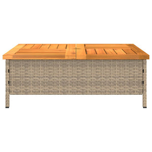 Beiger Gartentisch 70x70 cm Rattan Akazie