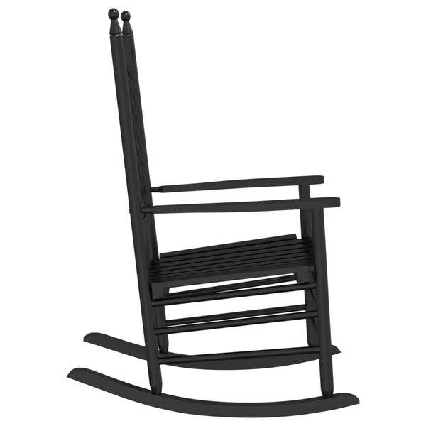 Schaukelstühle Schwarz Pappelholz 2er Set