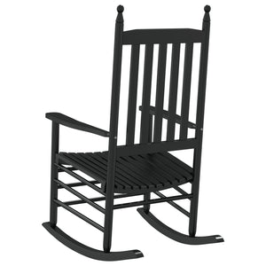 Schaukelstühle Schwarz Pappelholz 2er Set