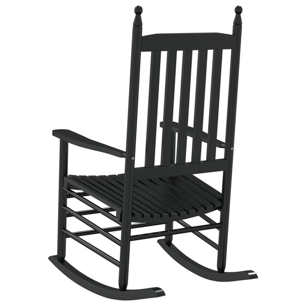 Schaukelstühle Schwarz Pappelholz 2er Set
