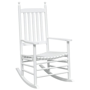 Weiße Schaukelstühle aus Massivholz (2er-Set)