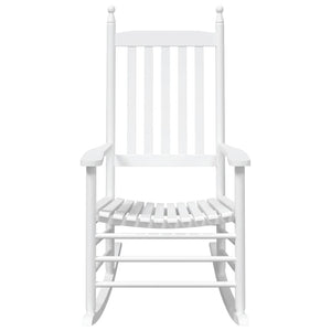 Weiße Schaukelstühle aus Massivholz (2er-Set)