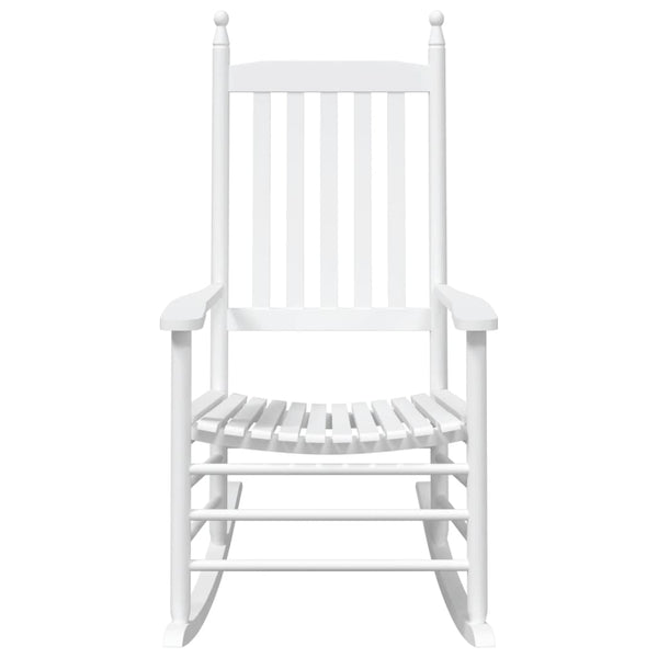 Weiße Schaukelstühle aus Massivholz (2er-Set)