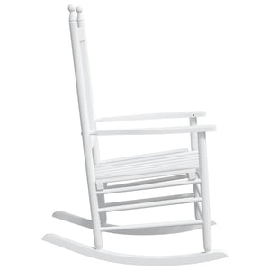 Weiße Schaukelstühle aus Massivholz (2er-Set)
