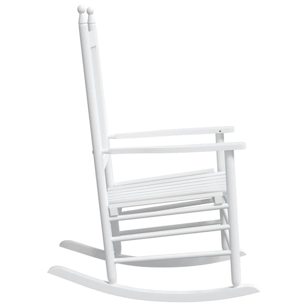 Weiße Schaukelstühle aus Massivholz (2er-Set)