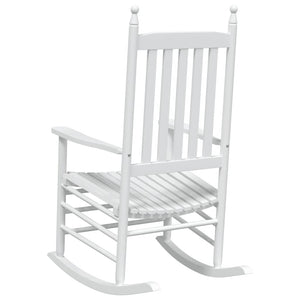 Weiße Schaukelstühle aus Massivholz (2er-Set)