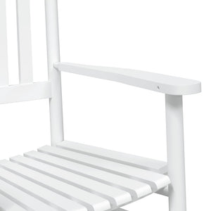 Weiße Schaukelstühle aus Massivholz (2er-Set)