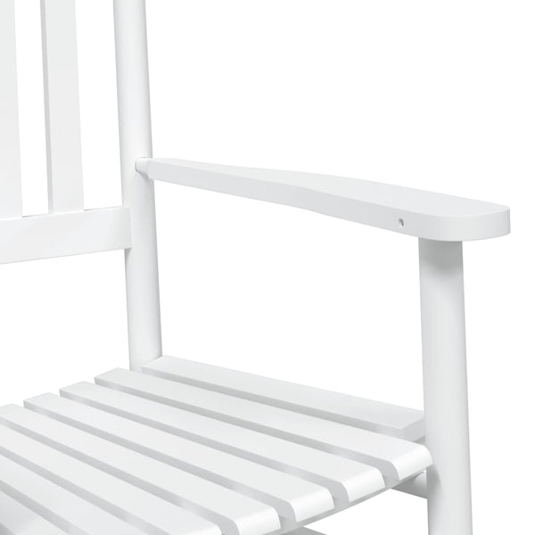 Weiße Schaukelstühle aus Massivholz (2er-Set)