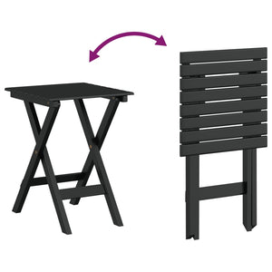 Schaukelstühle mit Tisch, Schwarz, 2er Set