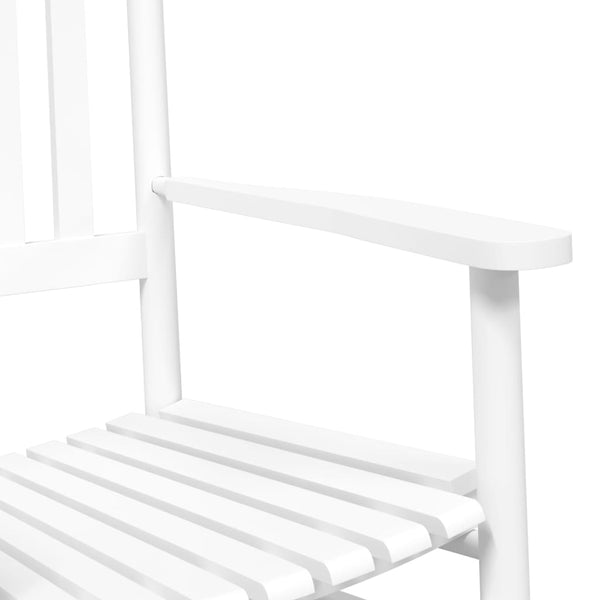 Schaukelstühle mit Klapptisch, 2er Set, Weiß