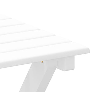 Schaukelstühle mit Klapptisch, 2er Set, Weiß