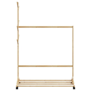 Kleiderständer Bambus mit Rollen 100x35x157 cm