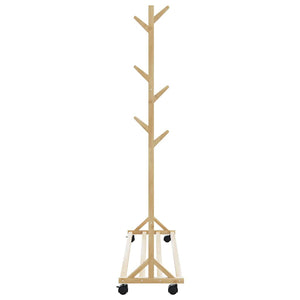 Kleiderständer Bambus mit Rollen 100x35x157 cm