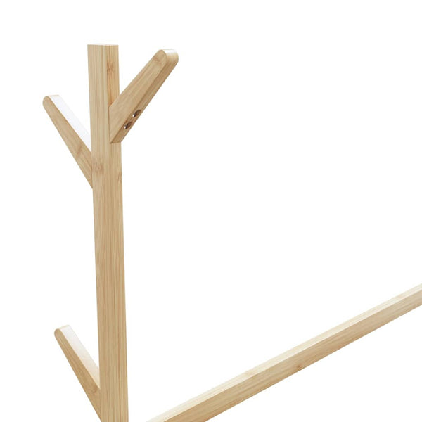 Kleiderständer Bambus mit Rollen 100x35x157 cm