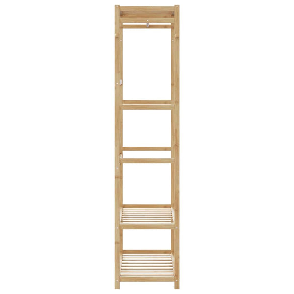 Kleiderständer Bambus mit Ablagen 80x40x175cm