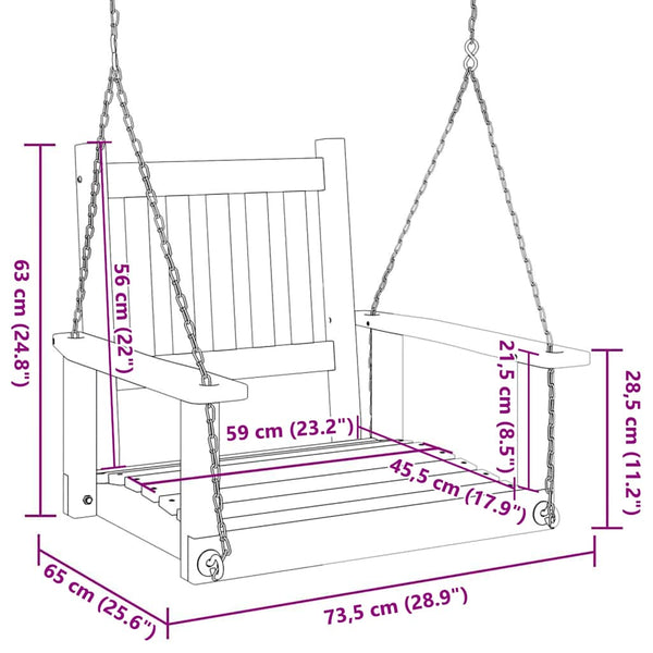 Garten Hängestuhl Braun Tanne Massivholz