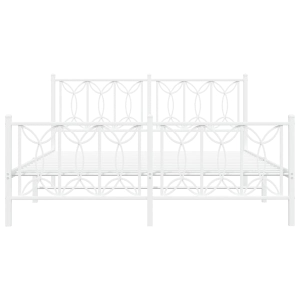 Bettgestell Metall Weiß 160x200 cm