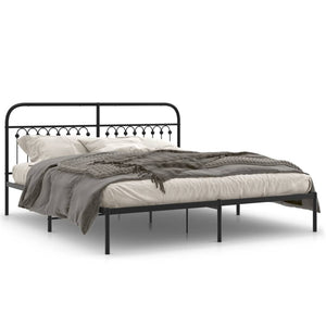 Metall Bettgestell 183x203 cm Schwarz