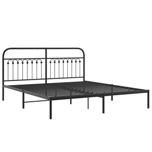 Metall Bettgestell 183x203 cm Schwarz