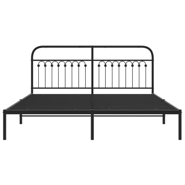 Metall Bettgestell 183x203 cm Schwarz