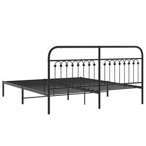 Metall Bettgestell 183x203 cm Schwarz