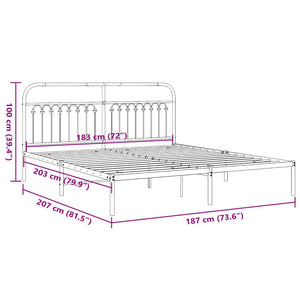 Metall Bettgestell 183x203 cm Schwarz
