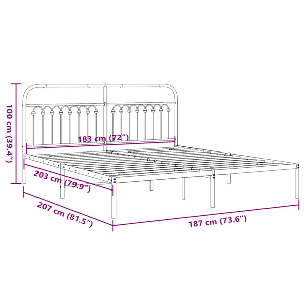 Metall Bettgestell 183x203 cm Schwarz