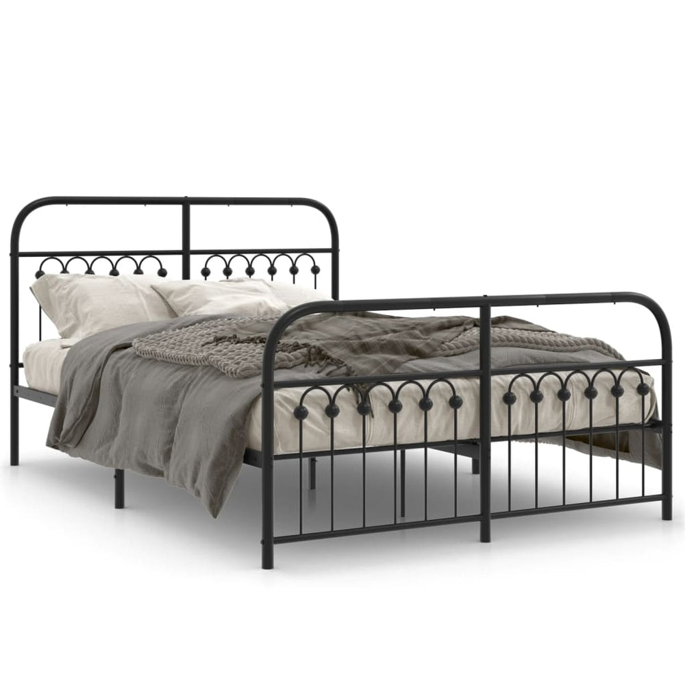 Metall Bettgestell 137x190 cm Schwarz