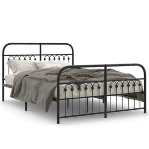 Metall Bettgestell 137x190 cm Schwarz