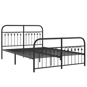 Metall Bettgestell 137x190 cm Schwarz