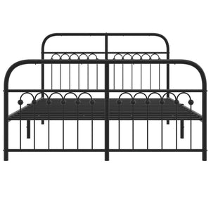 Metall Bettgestell 137x190 cm Schwarz
