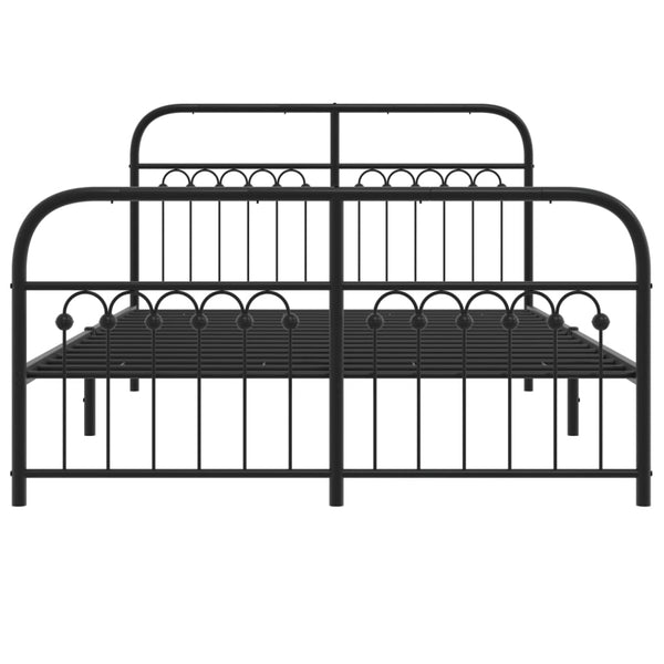 Metall Bettgestell 137x190 cm Schwarz