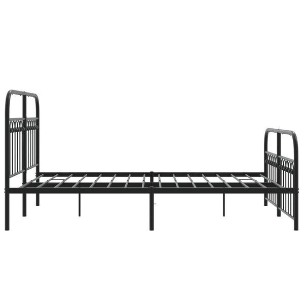 Metall Bettgestell 137x190 cm Schwarz