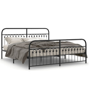 Metall Bettgestell 183x203 cm Schwarz