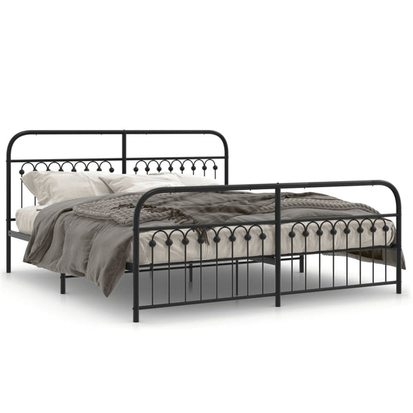 Metall Bettgestell 183x203 cm Schwarz