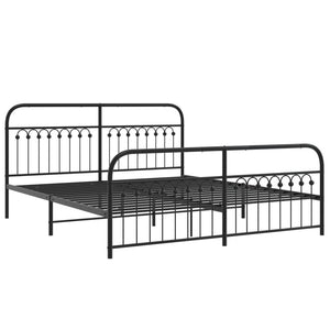 Metall Bettgestell 183x203 cm Schwarz