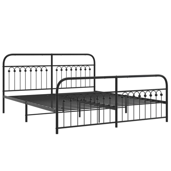 Metall Bettgestell 183x203 cm Schwarz